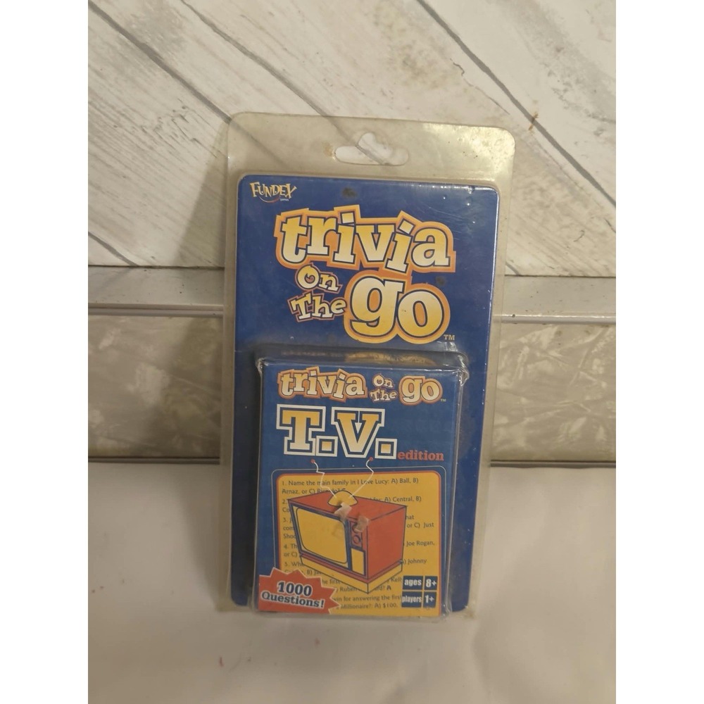 Trivia On The Go T.V. Edition Fundex Games 1000 Questions Sealed Card Game 2004